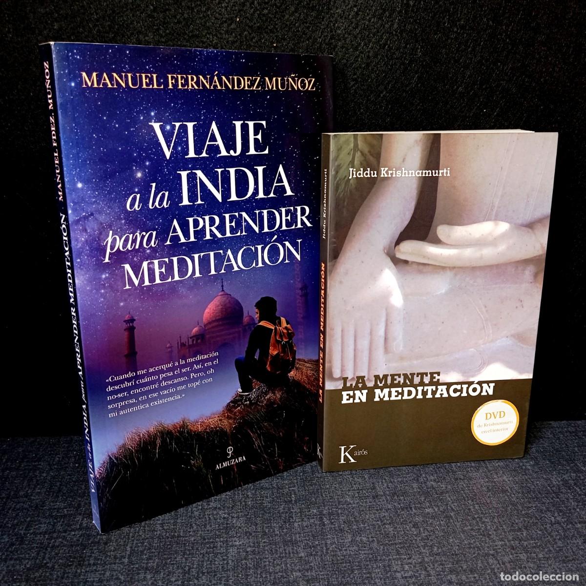 Second hand books: Lote 2 Libros Meditacion Como Nuevos Krishnamurti Kairos Con CD + Viaje A La India Almuzara 1&ordf; Ed