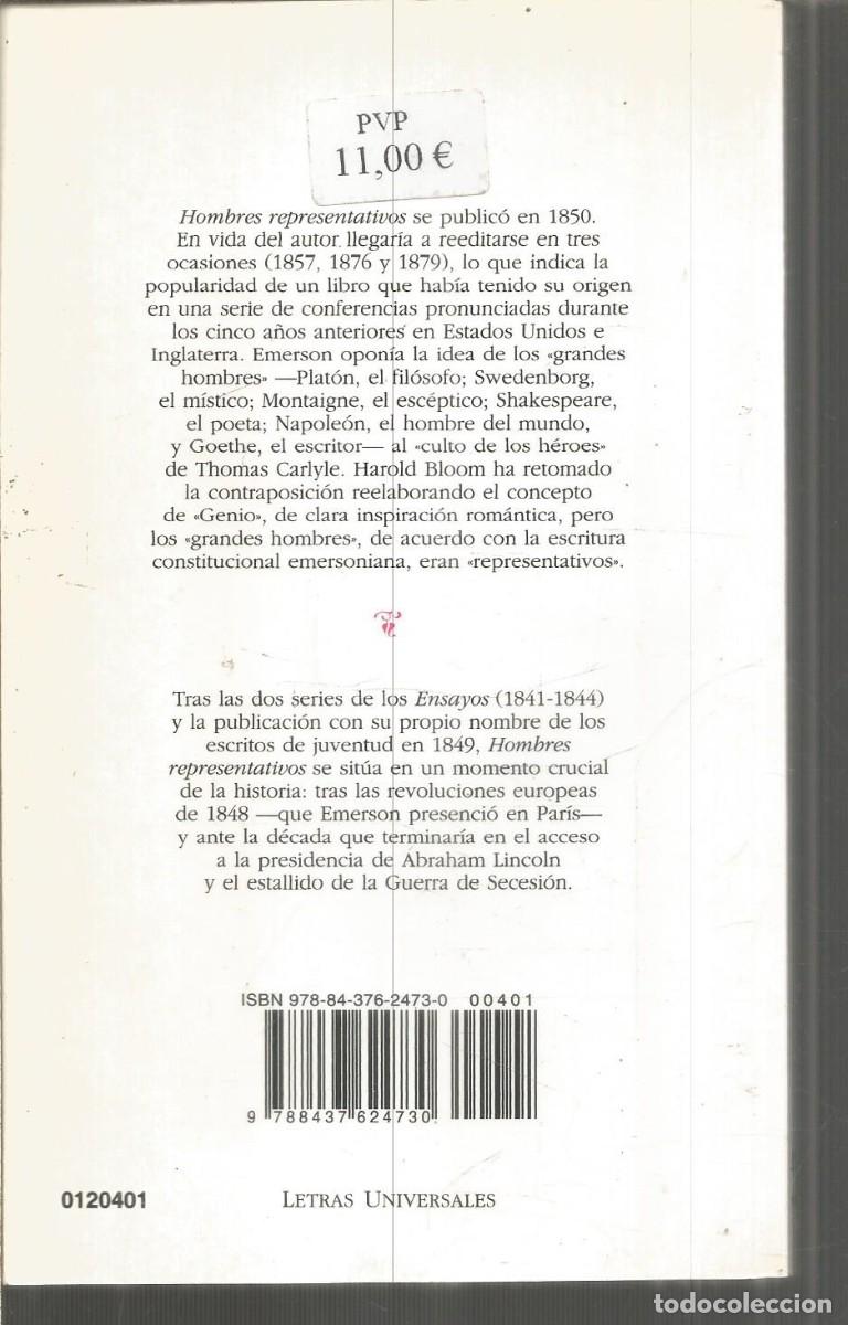 Libros de segunda mano: RALPH WALDO EMERSON. HOMBRES REPRESENTATIVOS. CATEDRA - Foto 2