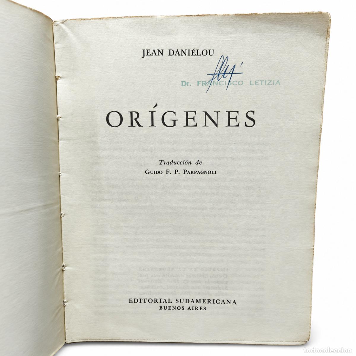 Libros de segunda mano: Jean Dani&eacute;lou &ndash; Or&iacute;genes &ndash; Editorial Sudamericana &ndash; 1958 - Foto 4