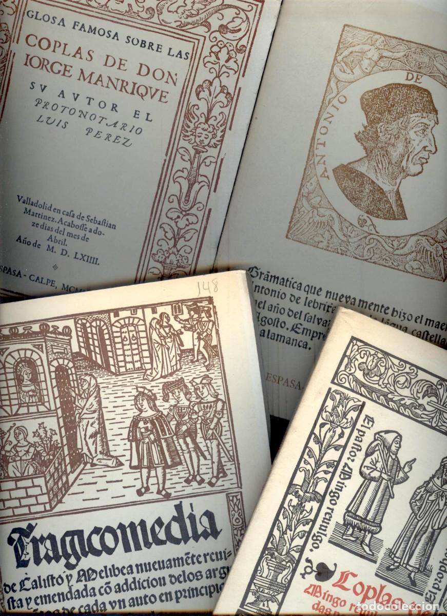 Libri di seconda mano: NUMULITE R00 Lote 4 facs&iacute;mil Coplas de Mingo Coplas don Jorge Manrique Calixto y Melibea Lebrija