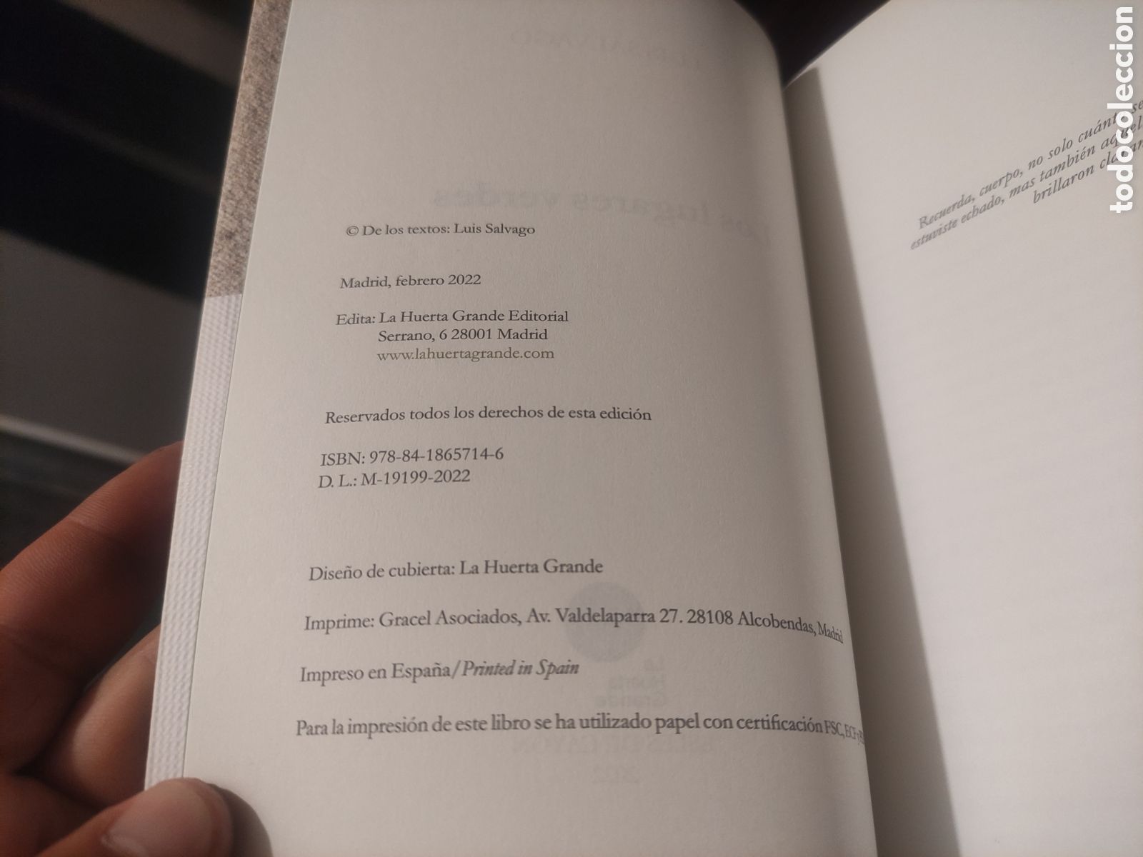 Libros de segunda mano: Luis Salvago - Los lugares verdes - Foto 7
