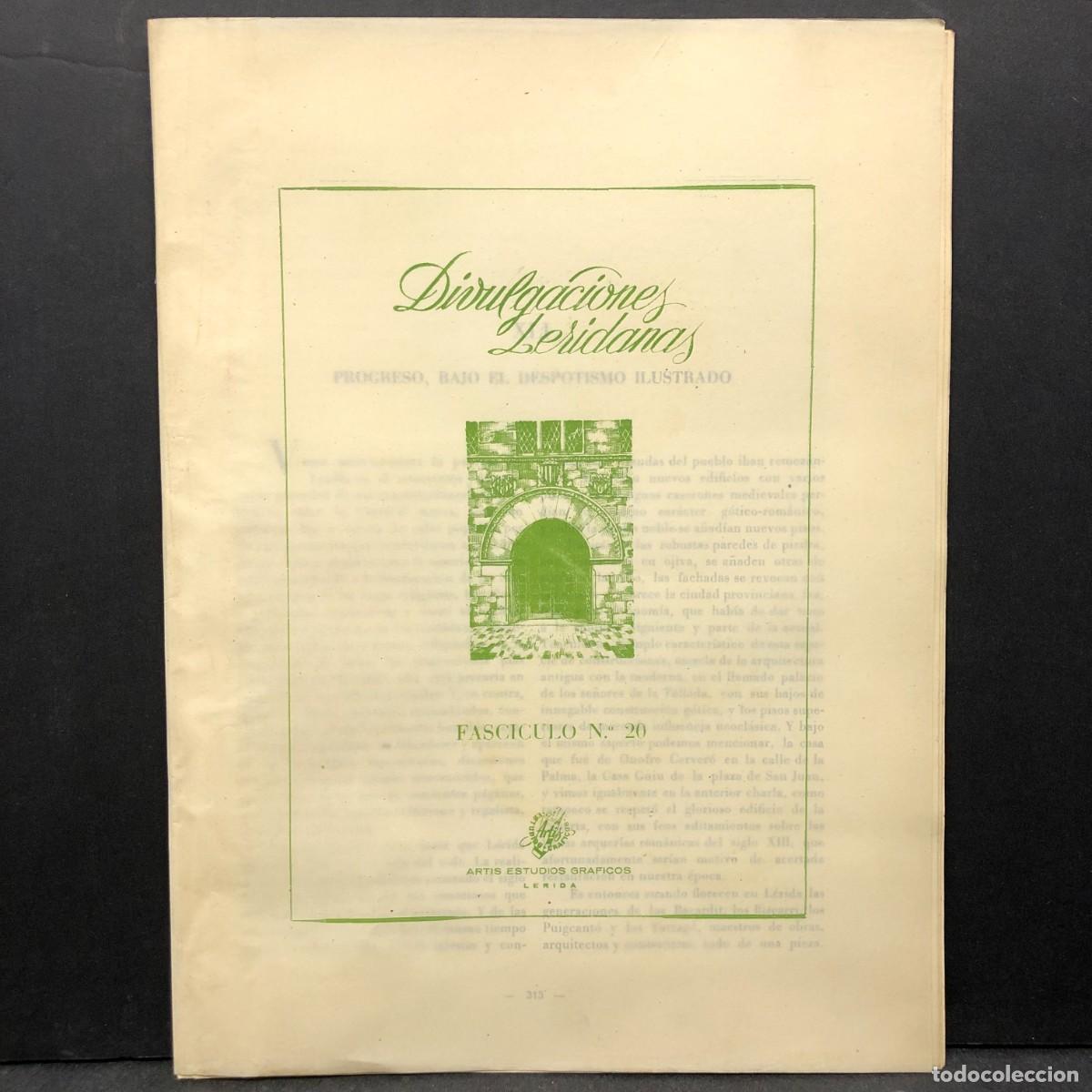 Livros em segunda m&atilde;o: DIVULGACIONES LERIDANAS - FASCICULO N&ordm; 20 - ARTIS ESTUDIOS GRAFICOS - L&Eacute;RIDA / 749