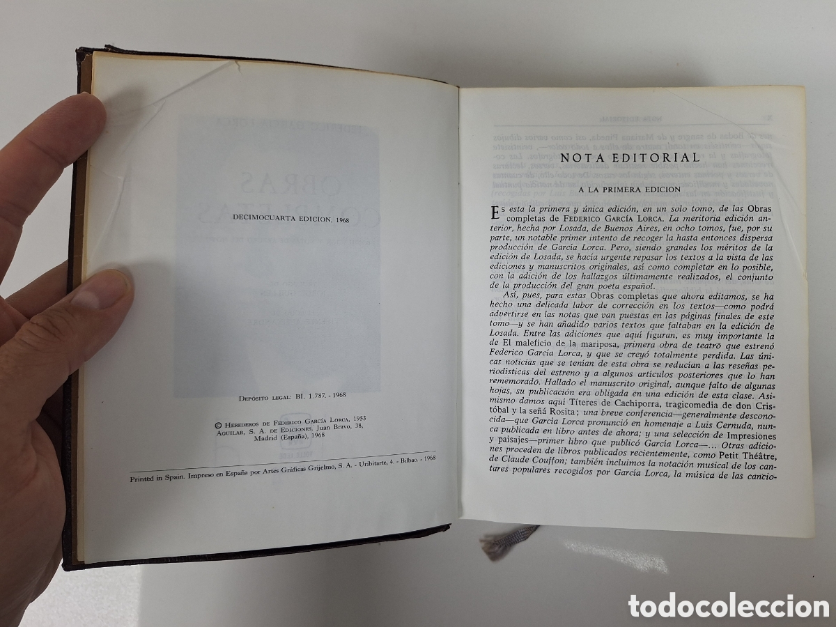 Libros de segunda mano: F. GARCIA LORCA, Obras completas, Aguilar, 1968 - Foto 9