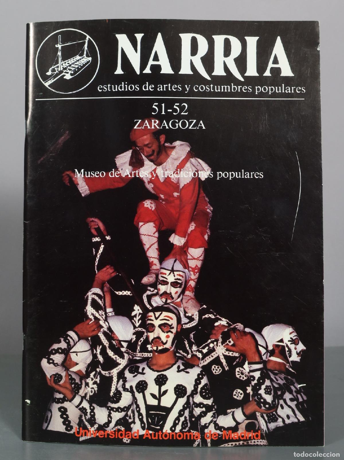 Livros em segunda m&atilde;o: CATALOGO. Narria - Estudios de artes y costumbres populares - 51-52 - Zaragoza - Universidad