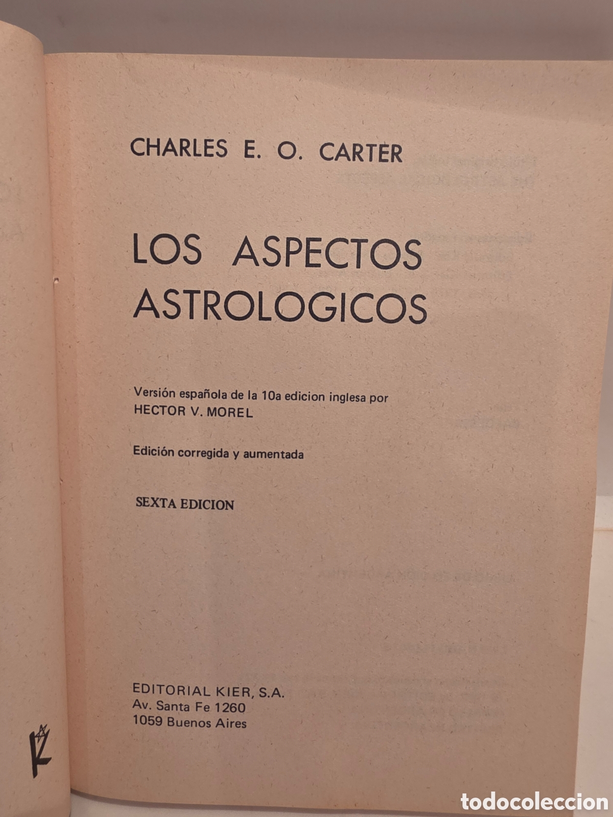 Libros de segunda mano: LOS ASPECTOS ASTROLOGICOS. CHARLES CARTER. 1986. - Foto 3