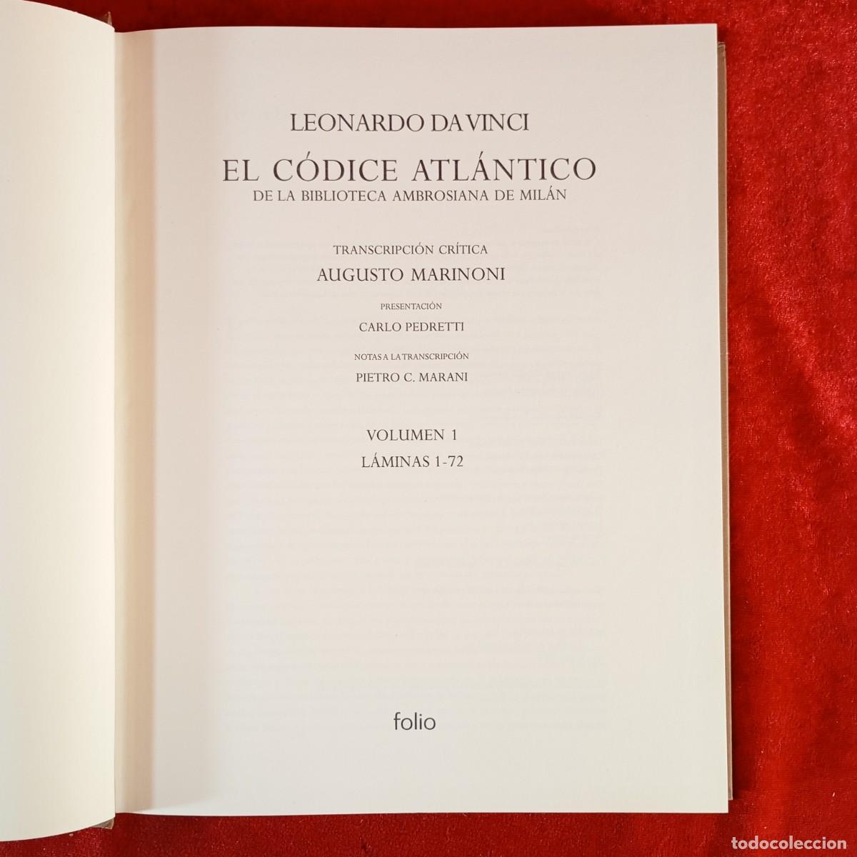 Libros de segunda mano: LEONARDO DA VINCI - FOLIO - EL C&Oacute;DICE ATL&Aacute;NTICO - 6 TOMOS + 1 DE LAS M&Aacute;QUINAS / 1015 - Foto 5