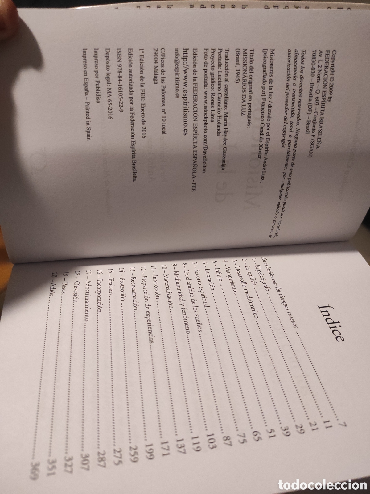 Libros de segunda mano: Francisco Candido Xavier. Misioneros de la Luz - Foto 3