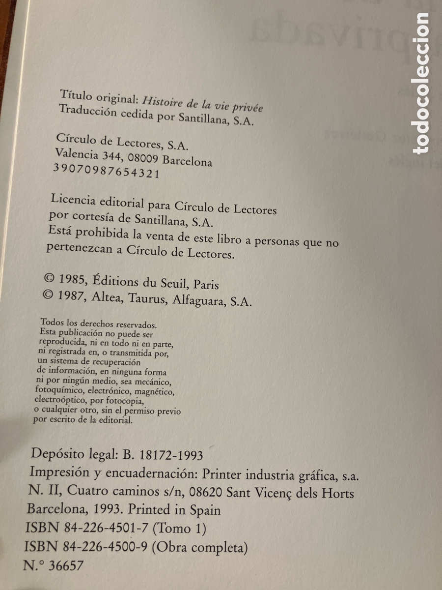 Libros de segunda mano: Historia de la vida privada. 5 tomos completa - Foto 4