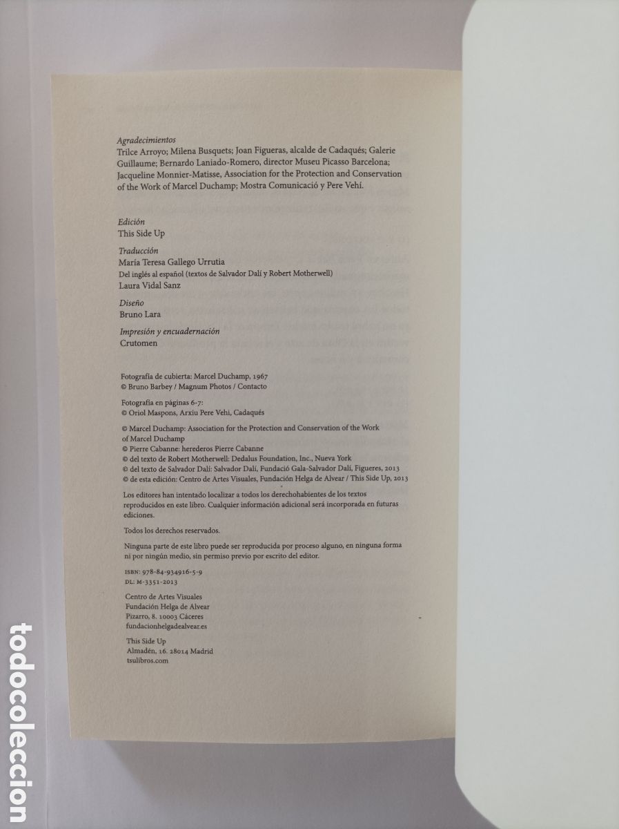 Libros de segunda mano: Conversaciones con Marcel Duchamp / Pierre Cabanne / Motherwell, Robert - Foto 7