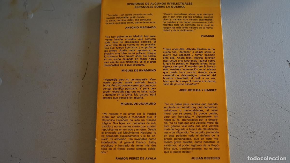 Libros de segunda mano: Manuel Rubio Cabeza - Los intelectulaes espa&ntilde;oles y el 18 de julio - Foto 3