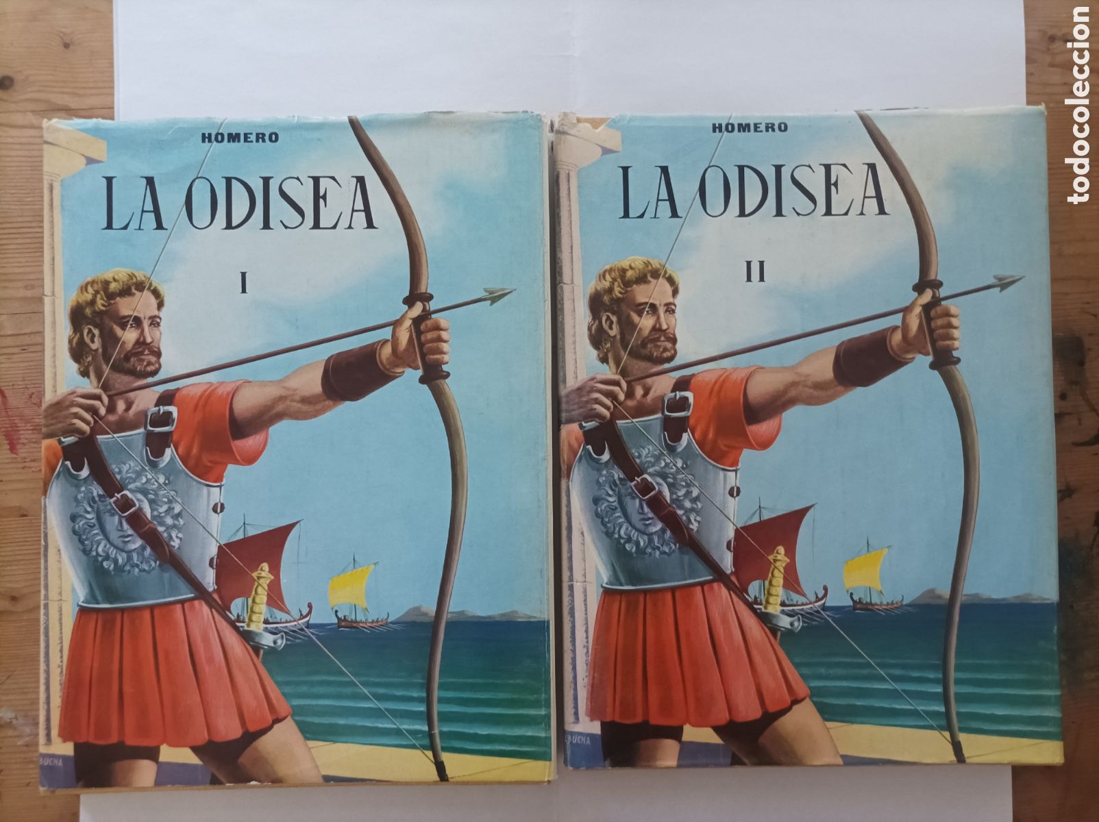 Libri di seconda mano: La Odisea / Homero. EDAF. 1962. 2 vols. Grandes obras ilustradas