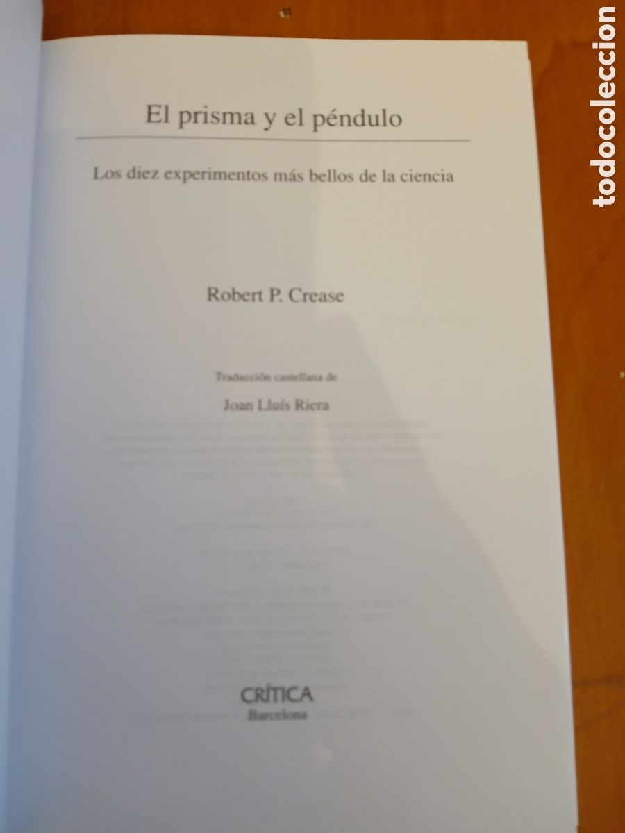 Libros de segunda mano: El prisma y el p&eacute;ndulo. Robert P. Crease - Foto 3