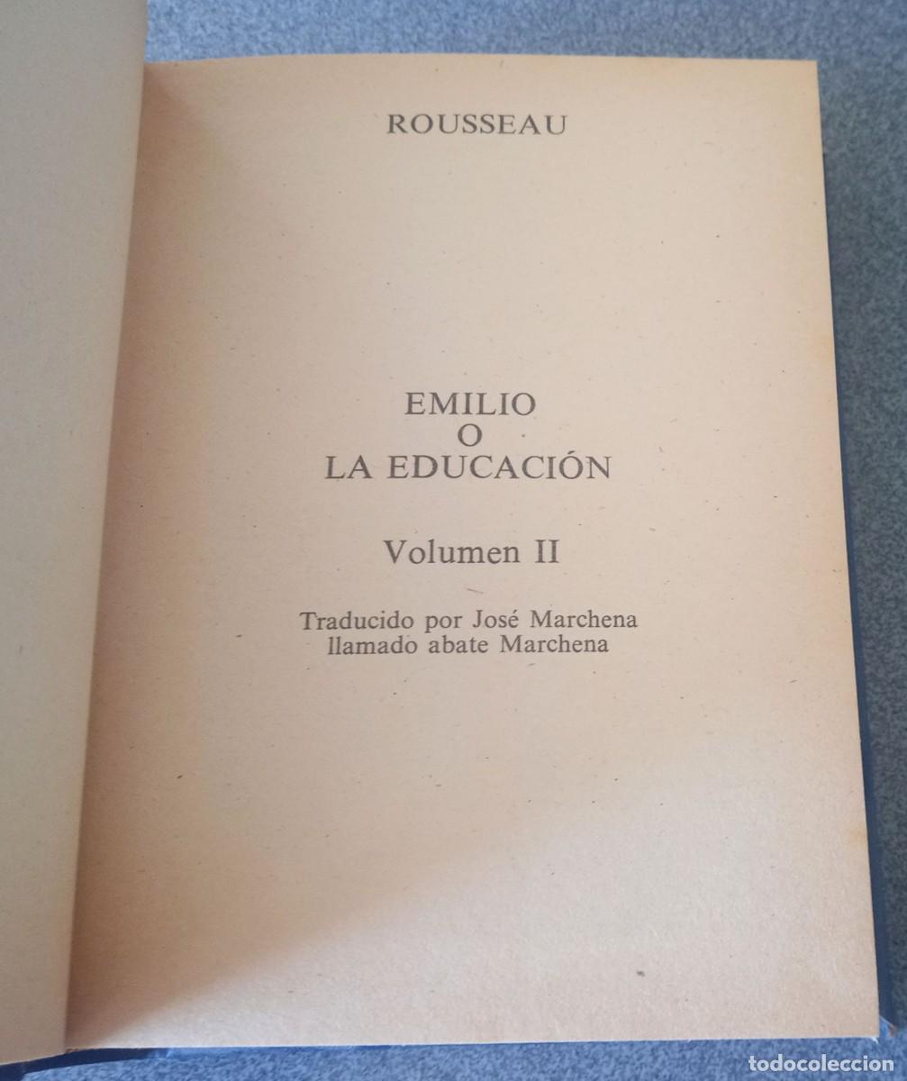 Libros de segunda mano: Emilio O La Educaci&oacute;n Jean Jacques Rousseau - Foto 3