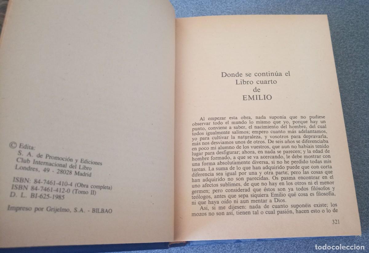Libros de segunda mano: Emilio O La Educaci&oacute;n Jean Jacques Rousseau - Foto 4