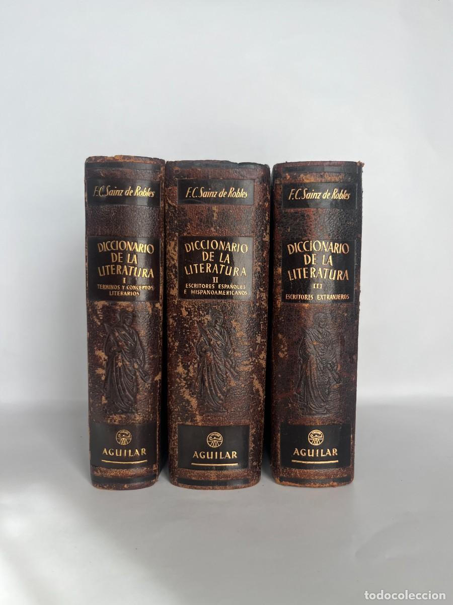 Libri di seconda mano: ENSAYO DE UN DICCIONARIO DE LA LITERATURA - F.C. Sainz de Robles - 3 TOMOS COMPLETO - Aguilar 1949/1