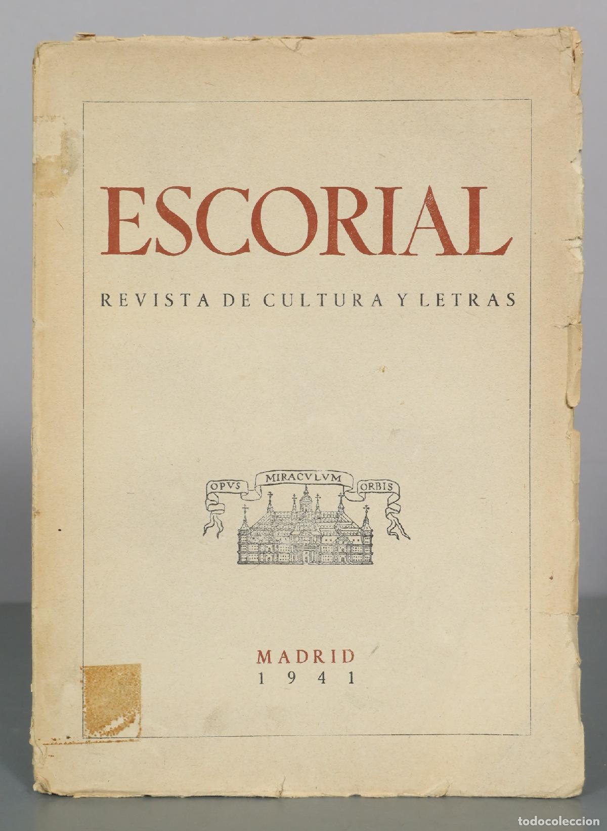 Livres d'occasion: Escorial - Revista de Cultura y Letras. MADRID 1941