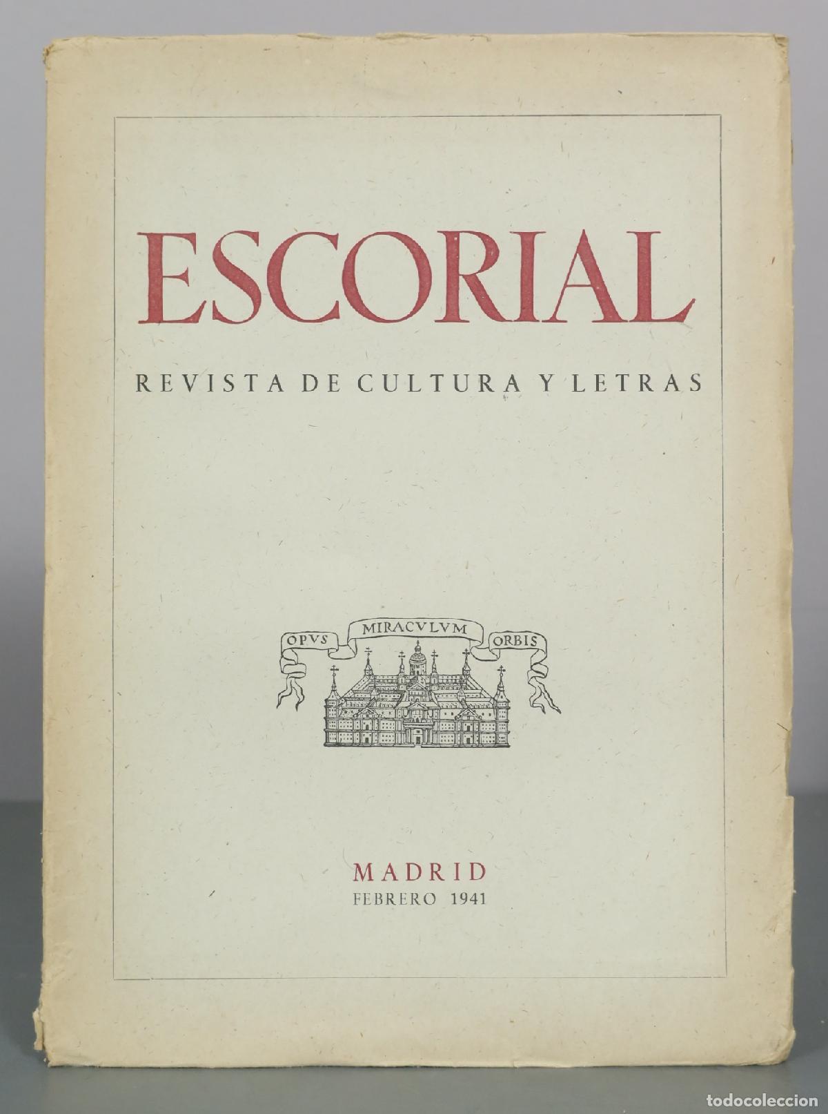 Livres d'occasion: Escorial - Revista de cultura y letras FEBRERO 1941