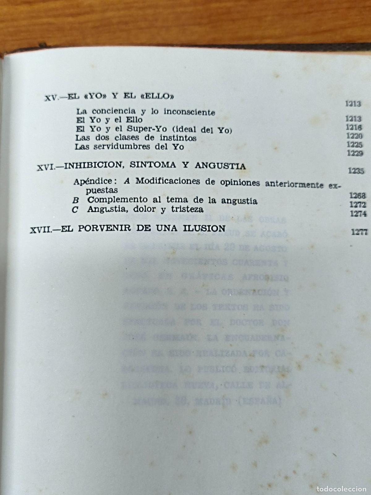 Libros de segunda mano: OBRAS COMPLETAS. FREUD. 1948. II - Foto 7