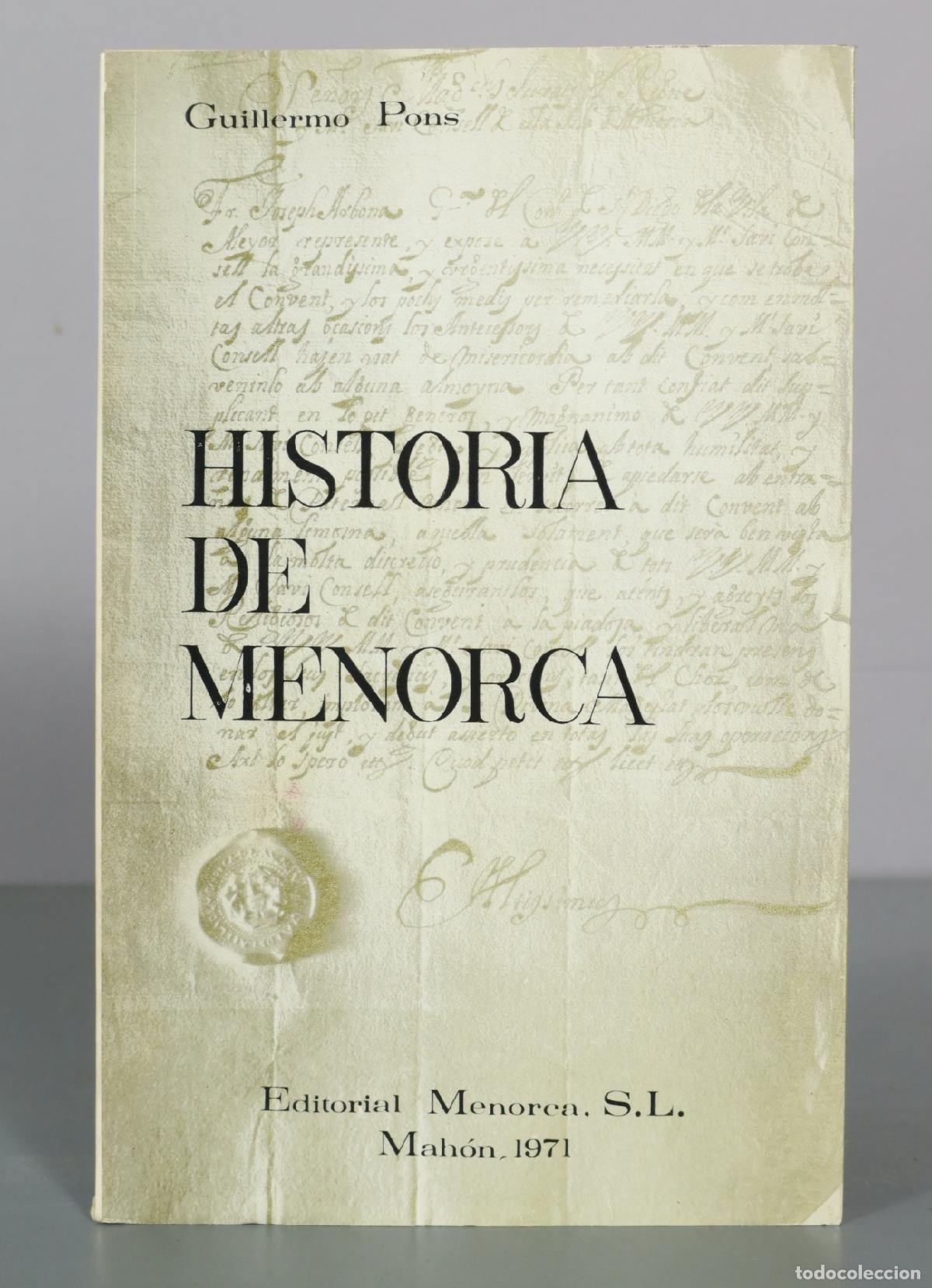 Libri di seconda mano: Historia de Menorca - Guillermo Pons - Editorial Menorca
