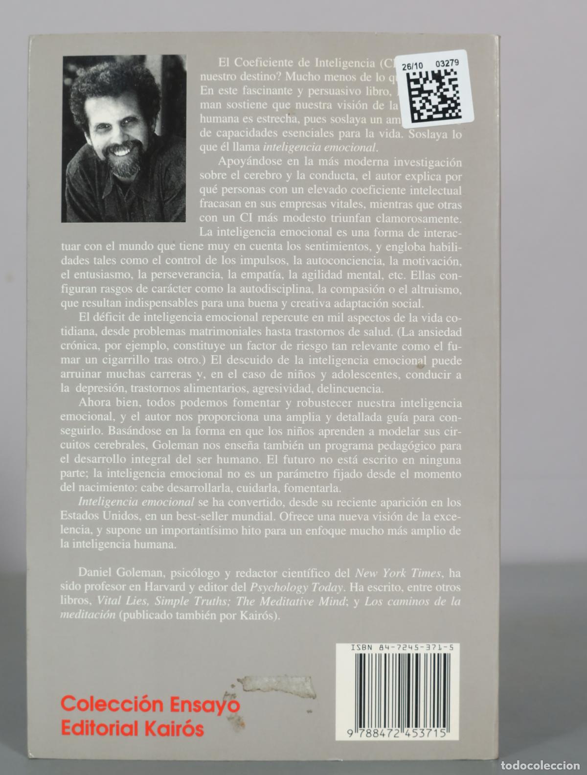 Libros de segunda mano: Inteligencia Emocional - Daniel Goleman - Editorial Kair&oacute;s - Foto 2