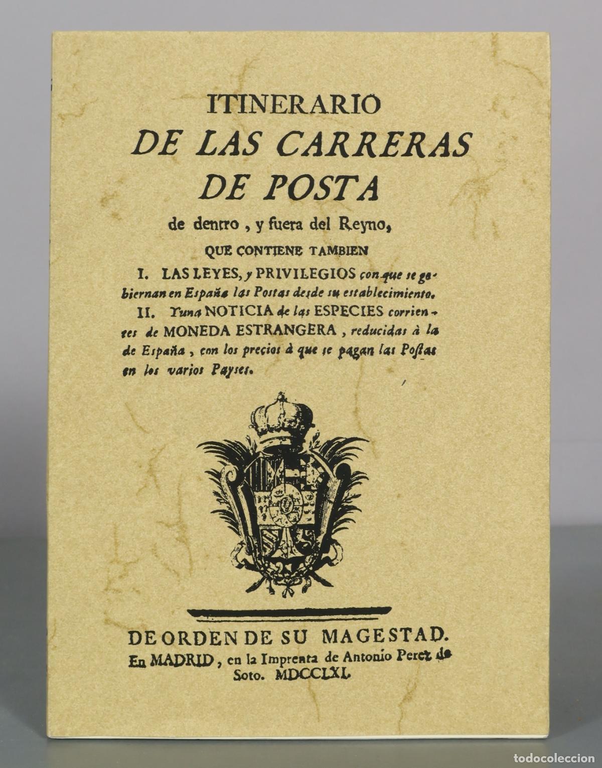 Libros de segunda mano: Itinerario de las carreras de posta - Editorial Maxtor FACSIMIL - Foto 1