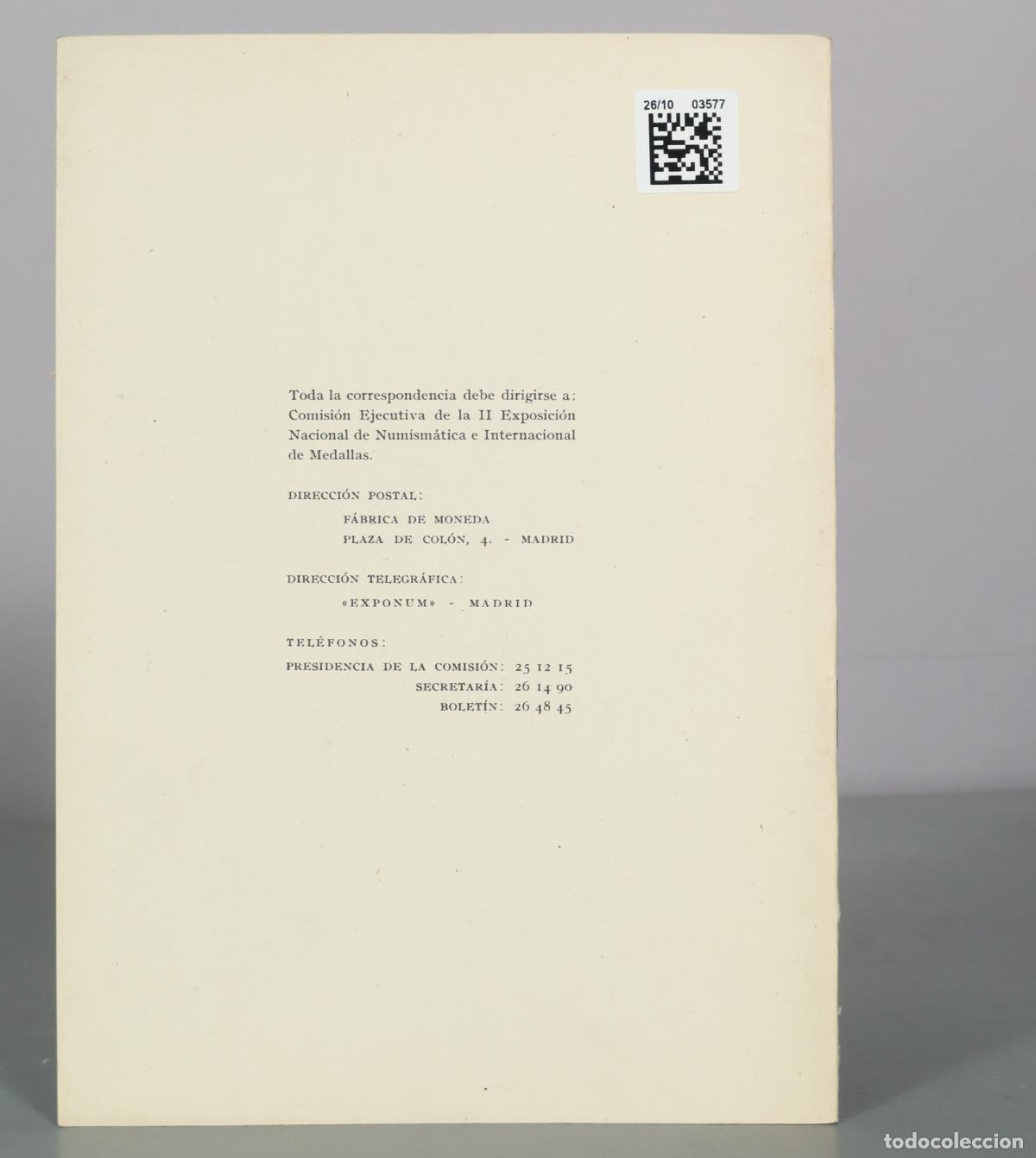 Libros de segunda mano: II Exposicion Nacional de Numismatica e Internacional de Medallas 4 - Foto 3