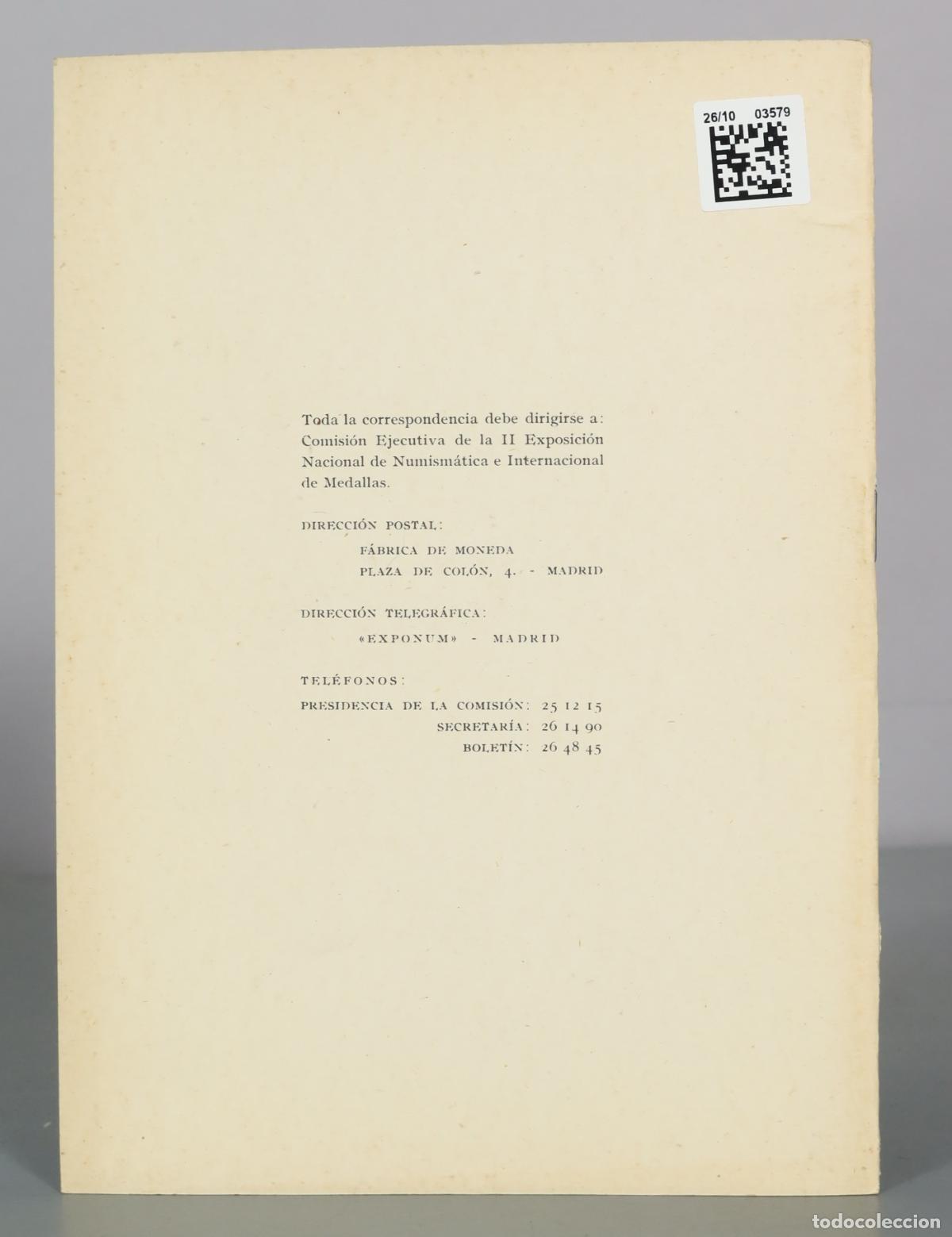 Libros de segunda mano: II Exposicion Nacional de Numismatica e Internacional de Medallas 5 - Foto 3