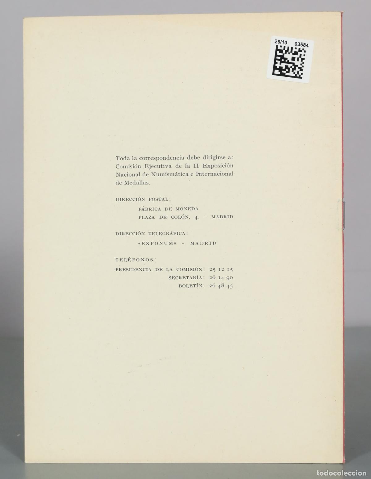 Libros de segunda mano: II Exposicion Nacional de Numismatica e Internacional de Medallas 10 - Foto 3