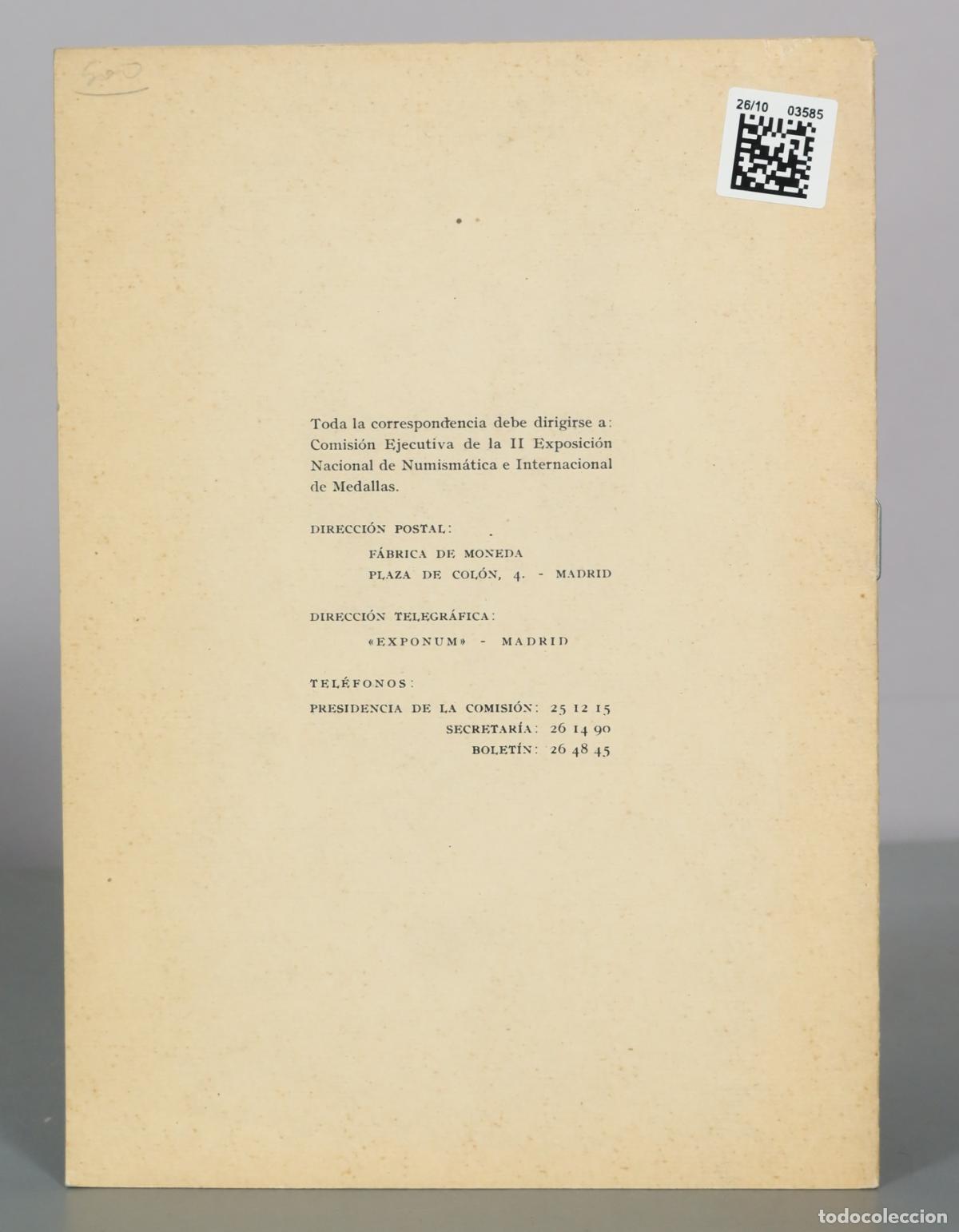 Libros de segunda mano: II Exposicion Nacional de Numismatica e Internacional de Medallas 11 - Foto 3
