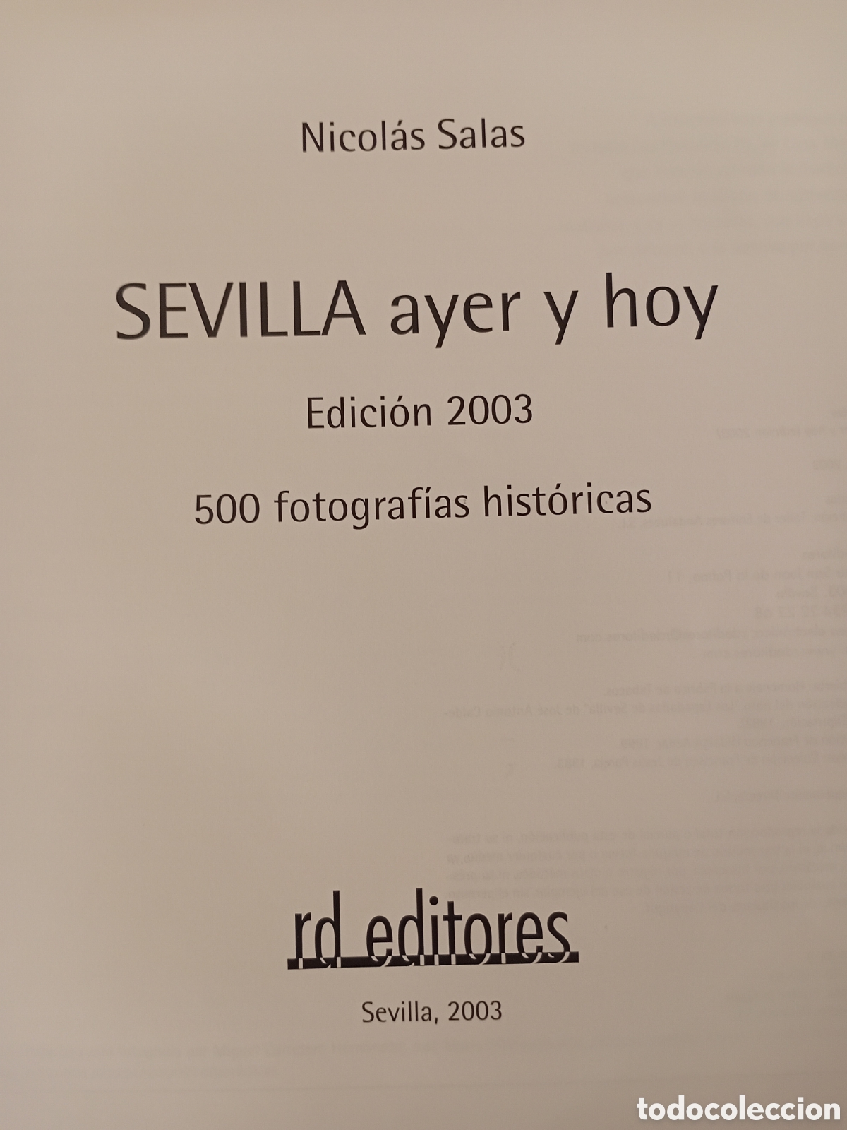 Libros de segunda mano: SEVILLA AYER Y HOY. NICOLAS SALAS - Foto 2
