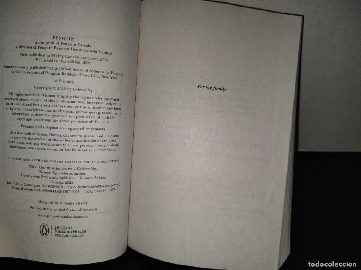Libros de segunda mano: 221- Our Missing Hearts. A Novel. - Celeste Ng - 1st. Printing 2022 - Foto 6