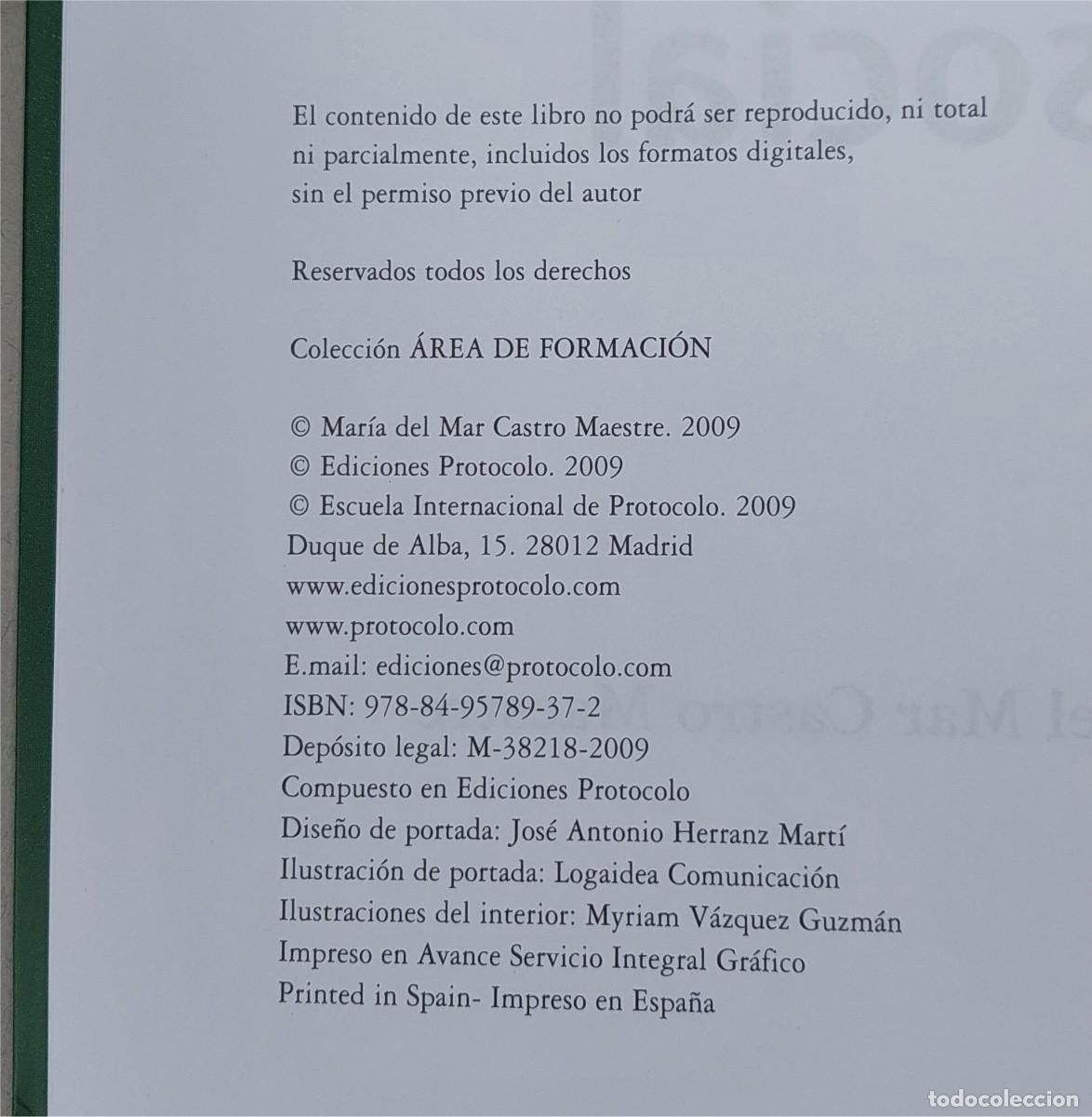 Libros de segunda mano: PROTOCOLO SOCIAL - MARIA DEL MAR CASTRO MAESTRE - EDICIONES PROTOCOLO - Foto 4