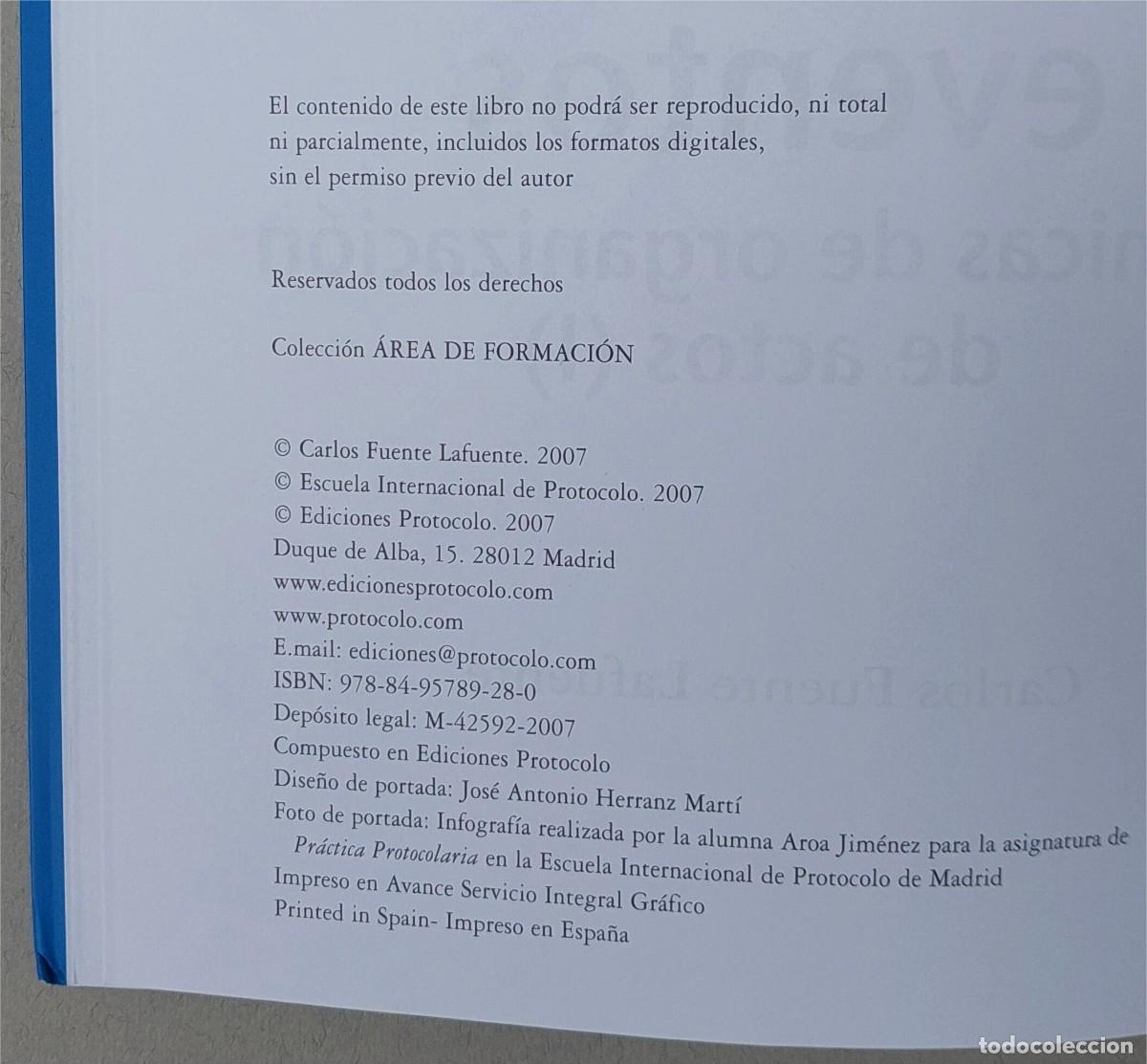 Libros de segunda mano: PROTOCOLO PARA EVENTOS - CARLOS FUENTE LAFUENTE - EDICIONES PROTOCOLO - Foto 4