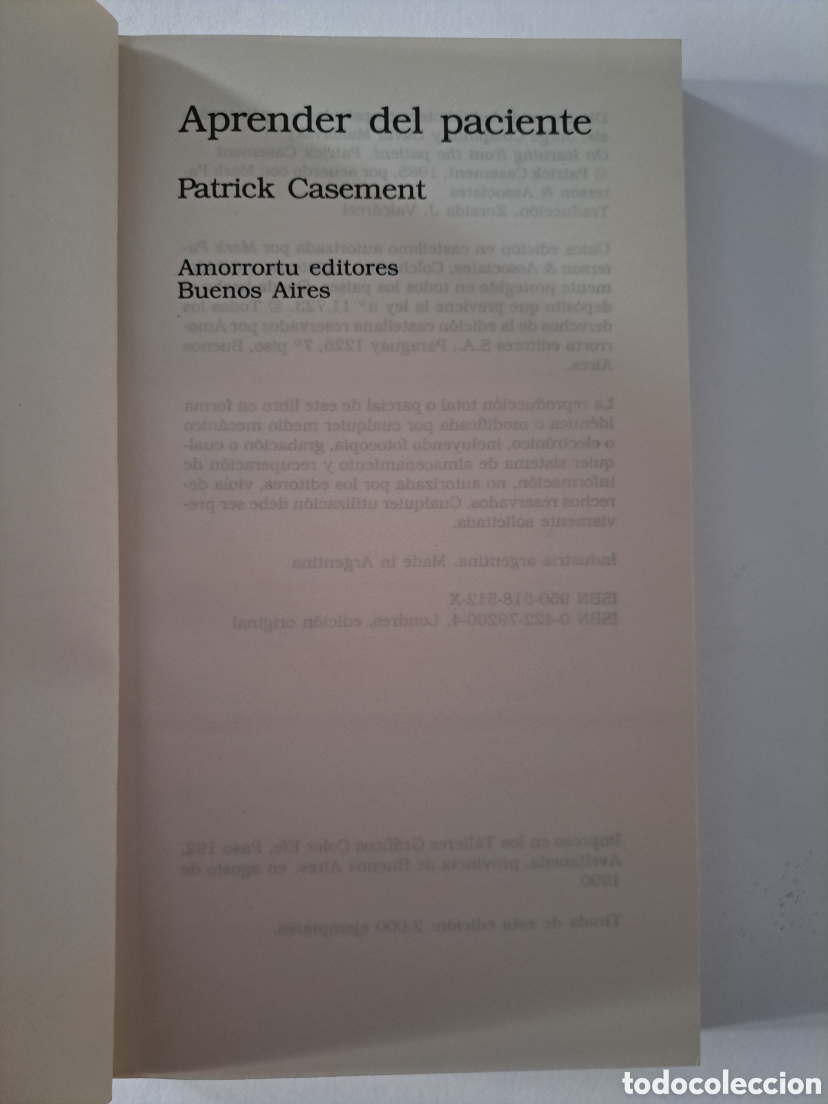 Libros de segunda mano: APRENDER DEL PACIENTE - P. CASEMENT - 1990 - Foto 4