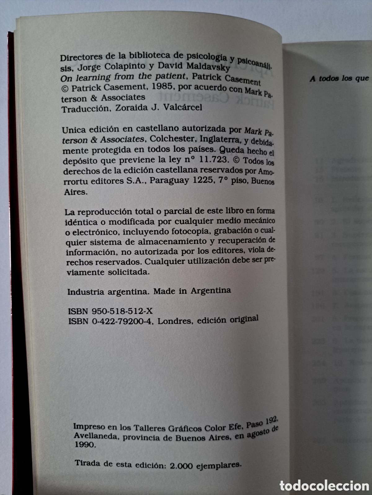 Libros de segunda mano: APRENDER DEL PACIENTE - P. CASEMENT - 1990 - Foto 5