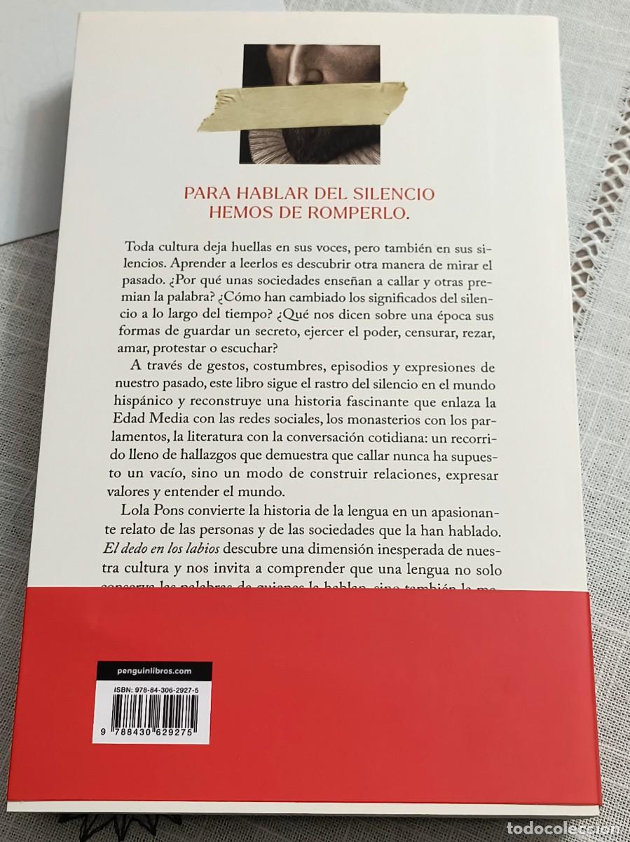 Libros de segunda mano: LIBRO FILOLOG&Iacute;A | LOLA PONS - EL DEDO EN LOS LABIOS - Foto 2