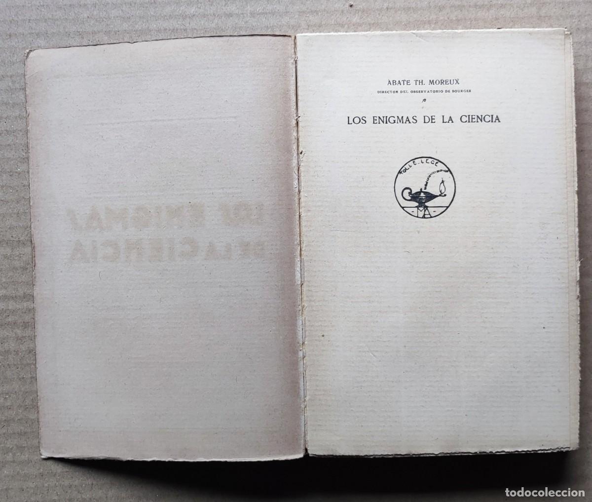 Libros de segunda mano: Los enigmas de la ciencia, Abate Moreux. - Foto 4