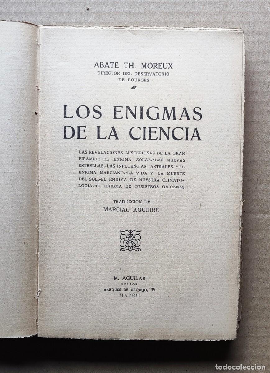Libros de segunda mano: Los enigmas de la ciencia, Abate Moreux. - Foto 5