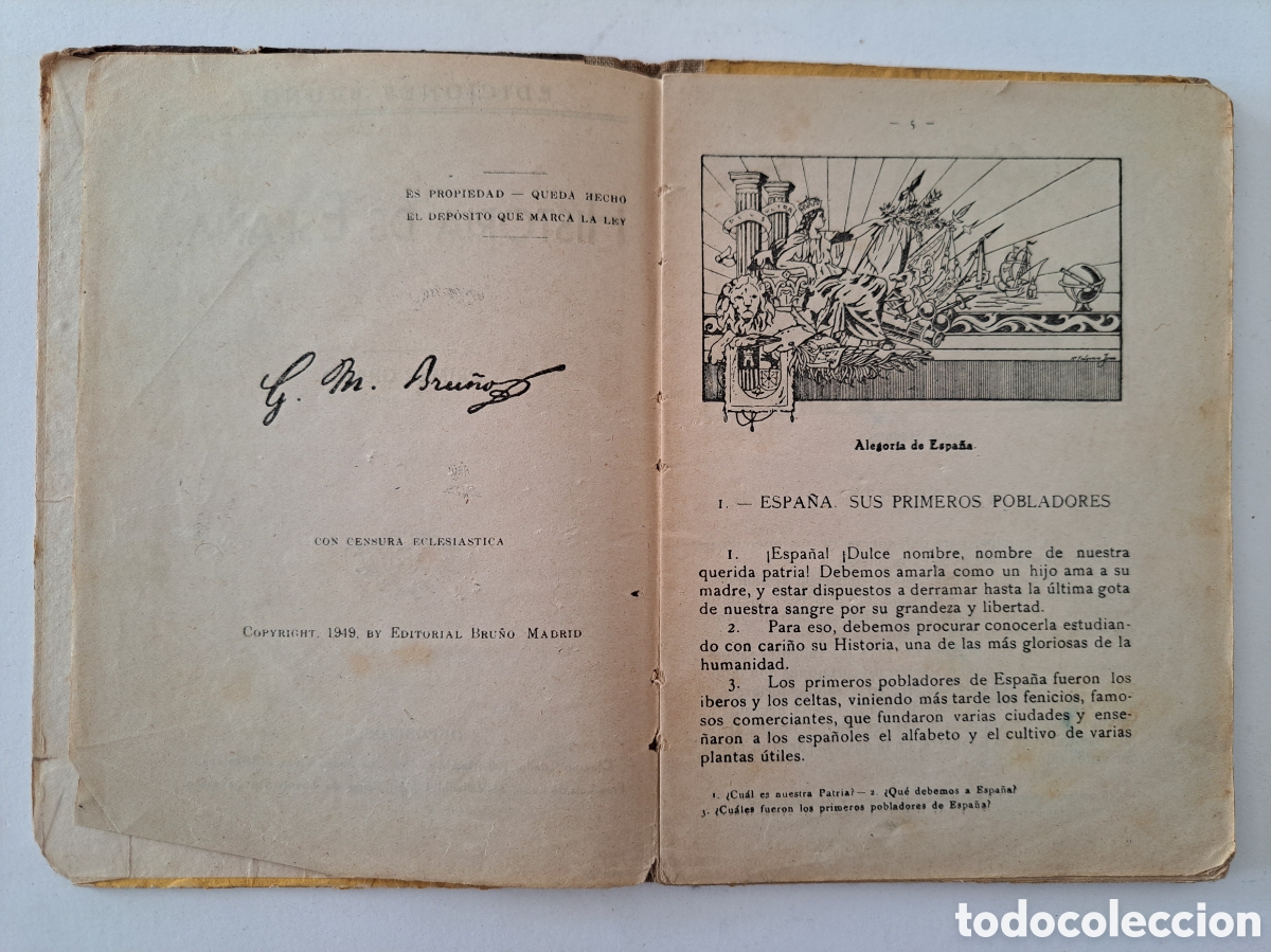 Libros de segunda mano: HISTORIA DE ESPA&Ntilde;A, PRIMER GRADO- ED. BRU&Ntilde;O - 1949 - Foto 5