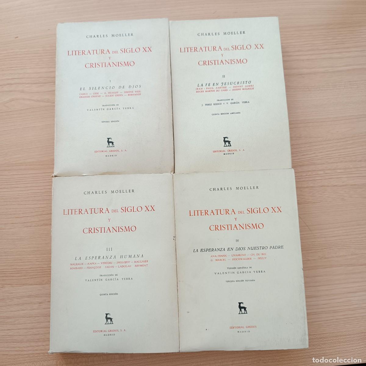 Libros de segunda mano: Literatura del Siglo XX y cristianismo. 4 vol&uacute;menes (I-IV) - Charles Moeller. Gredos