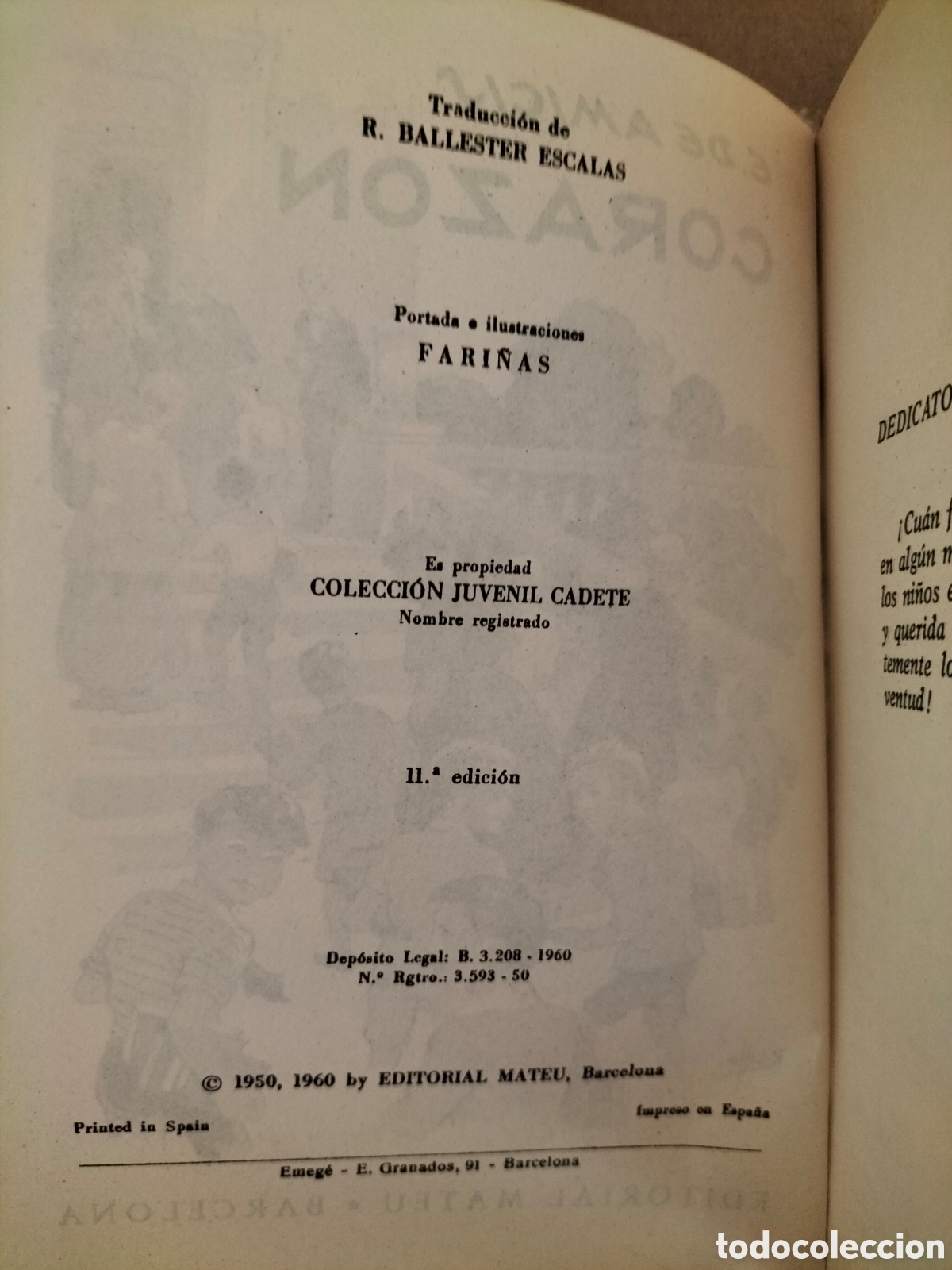 Libros de segunda mano: Coraz&oacute;n. Edmundo de Amicis. Editorial mateu, 1960. Libro - Foto 3