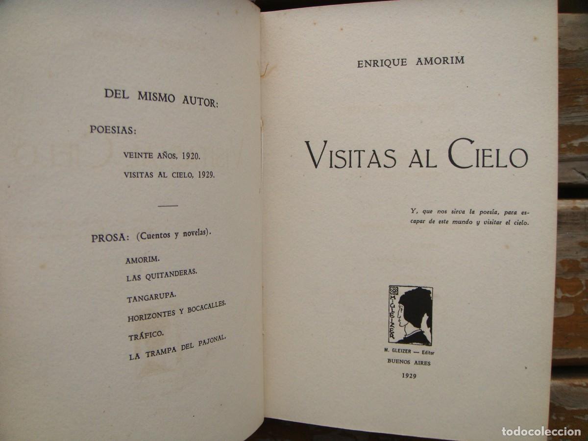 Libros de segunda mano: Enrique Amorim: VISITAS AL CIELO. Primera edici&oacute;n - Foto 1