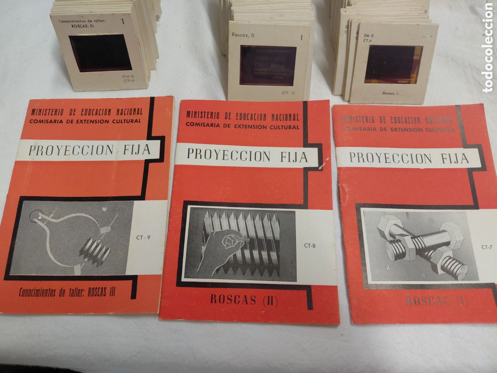 Libros de segunda mano: PROYECCION FIJA.CONOCIMIENTOS DE TALLER ROSCAS.3 LIBRETOS I-II-III.3 CAJA CON DIAPOSITIVAS.LEER