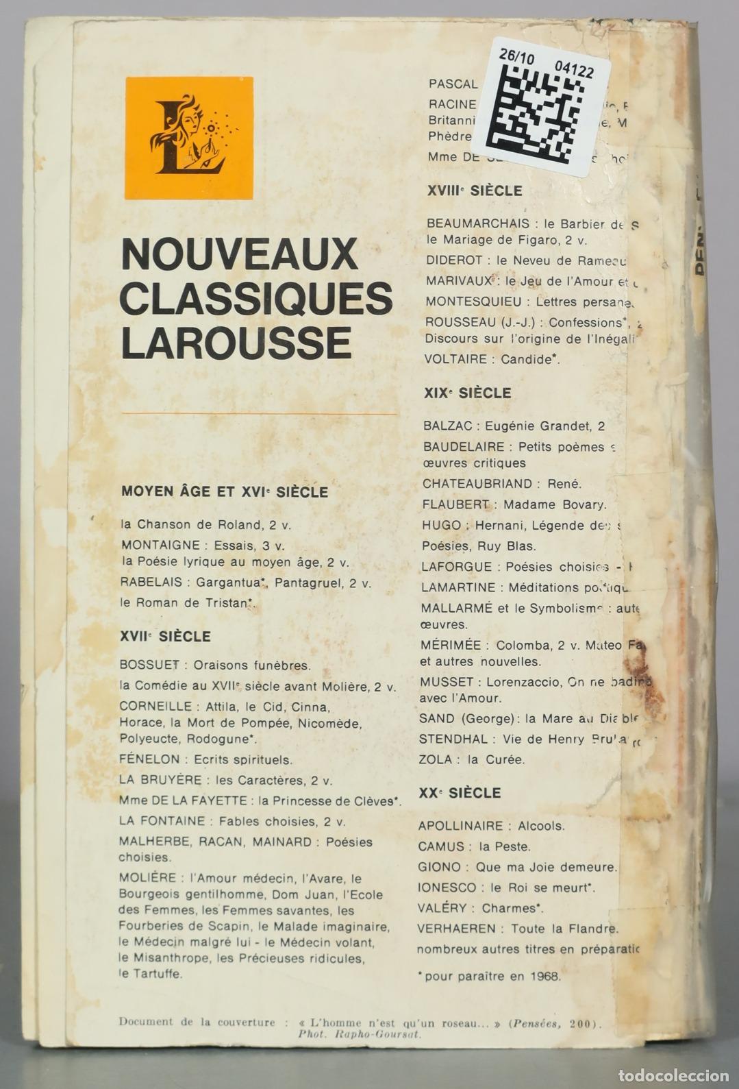 Libros de segunda mano: Pens&eacute;es - extraits - Pascal - Larousse - Foto 2