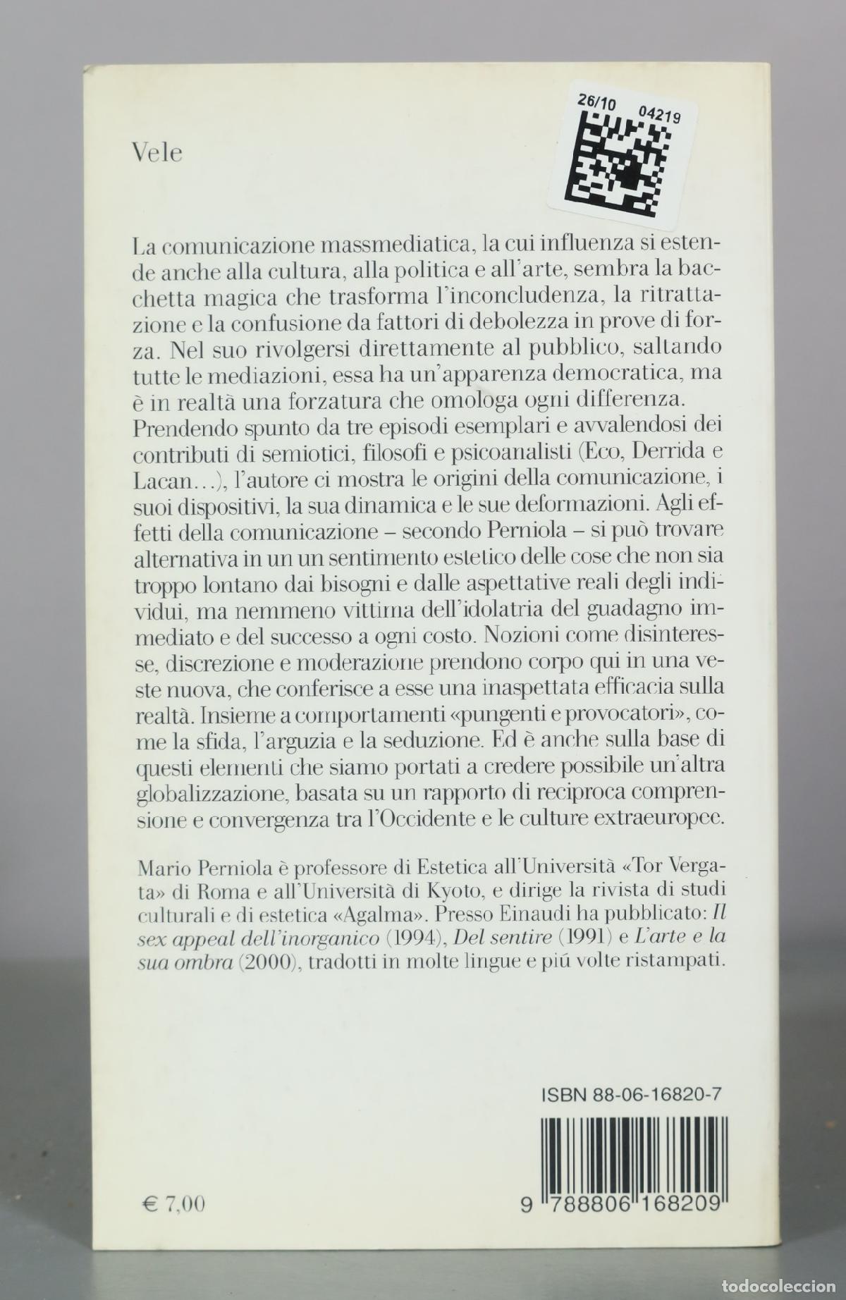 Libros de segunda mano: Contro la comunicazione - Mario Perniola - Einaudi - Foto 2