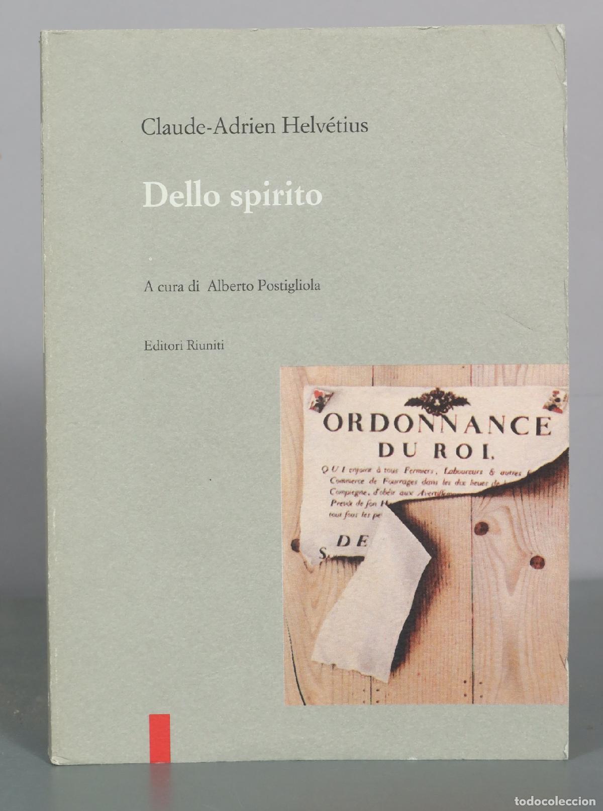 Libros de segunda mano: Dello spirito - Claude-Adrien Helvetius - Editori Riuniti