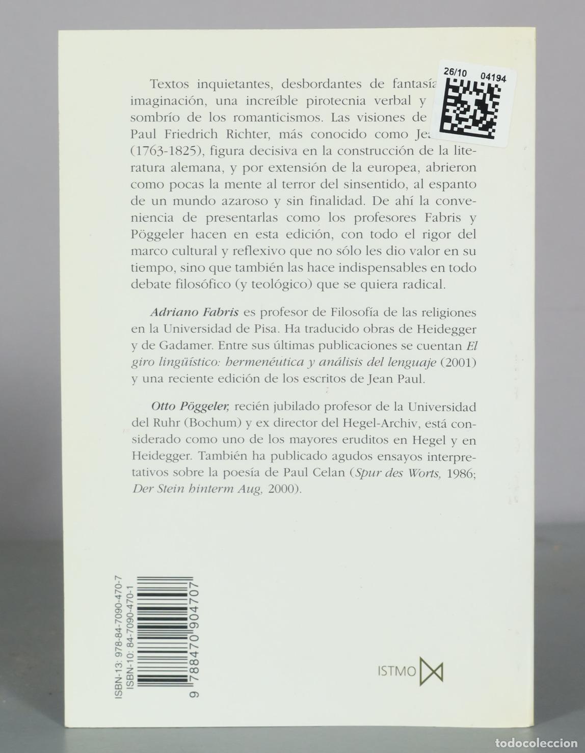Libros de segunda mano: Alba del nihilismo - Jean Paul - Ediciones Istmo - Foto 2