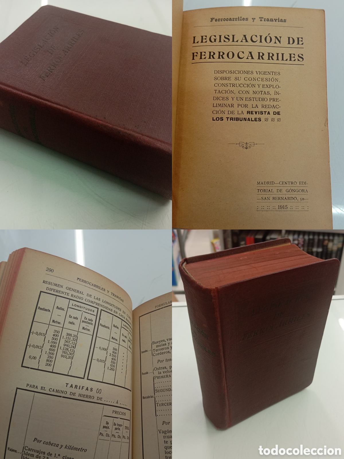 Libros de segunda mano: 1915 Ferrocarriles y Tranvias LEGISLACI&Oacute;N Disposiciones concesi&oacute;n construcci&oacute;n TREN Manuales Gongora