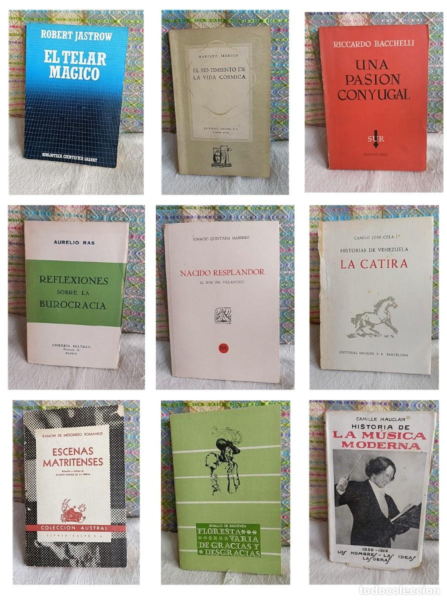 Libros de segunda mano: Lote 9 libros: Escenas Matritenses, La Catira (Cela), Quintana Marrero, Ignacio: Nacido resplandor,