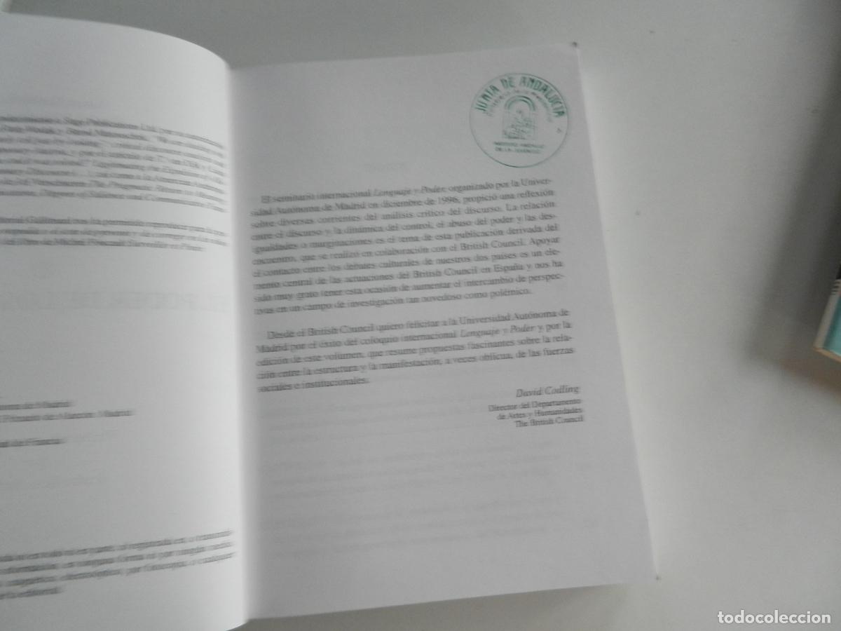 Libros de segunda mano: PODER DECIR NO - O EL PODER DE LOS DISCURSOS - LUISA MARTIN ROJO 1998 - ARRECIFE - Foto 4